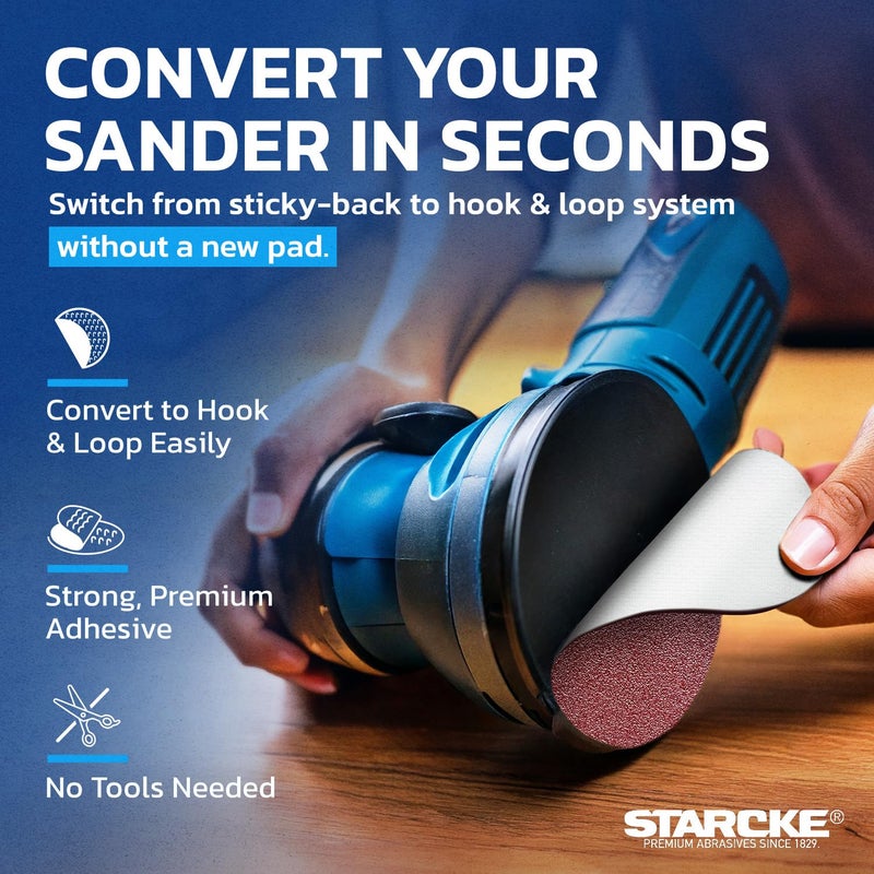 Starcke 8 inch Sanding Disc Self Stick Orbital Sander Pads 25 Pack No Hole - Premium 80 Grit Sandpaper Discs Aluminum Oxide, Durable PSA Sand Paper, Round Sanding Discs Adhesive Back for Wood & Metal - Image 2